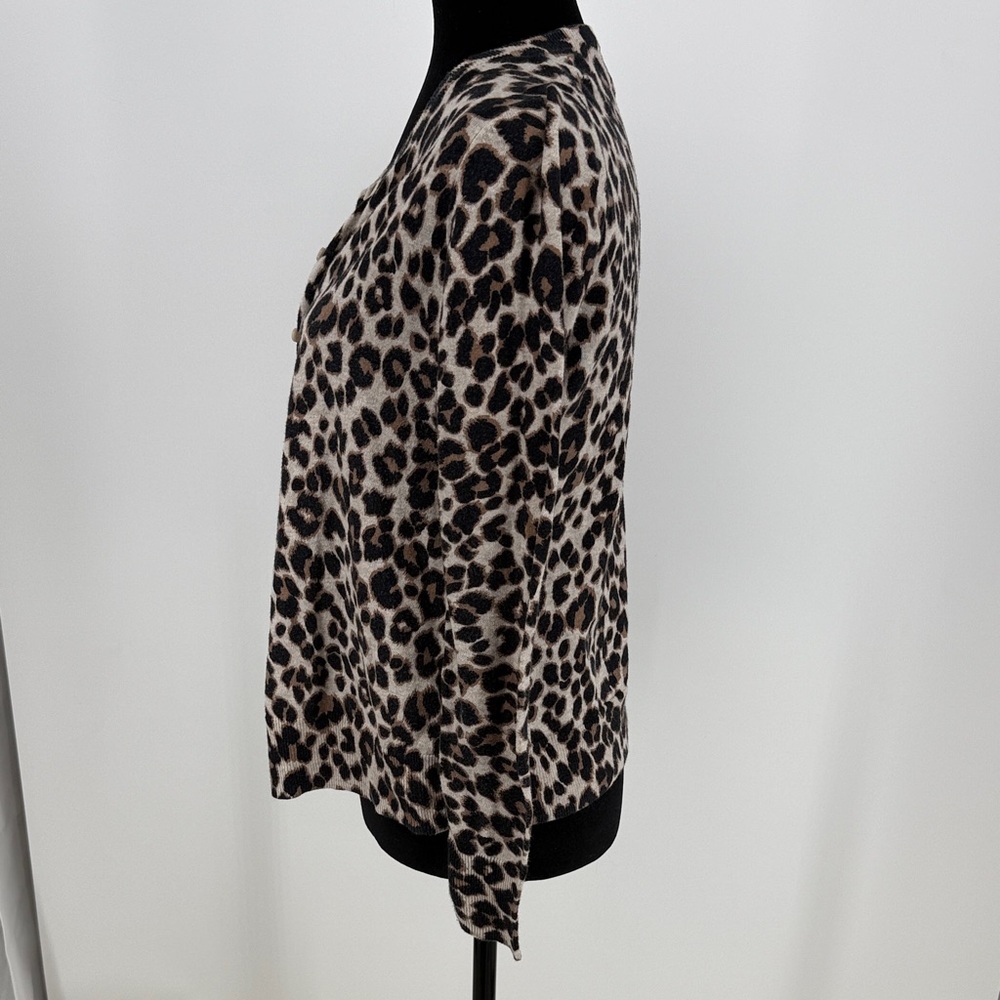 Old Navy 100% cotton Leopard Print Cardigan size small - Picture 2 of 9